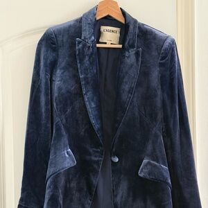 L'agence French blue velvet blazer